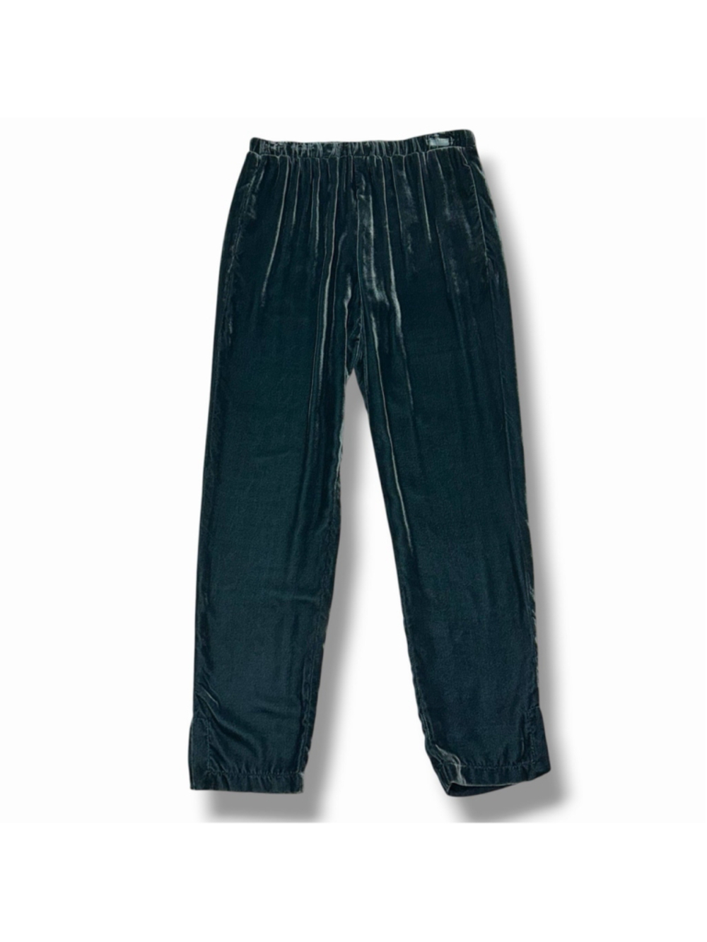 Johnny Was Jade NWT Carter Tapered Pants Velvet Green Ankle Slit Hi-Rise XS $225